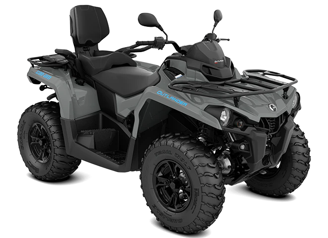 MY21-Can-Am-Outlander-MAX-DPS-450-Granite-Gray-Octane-Blue-34front-EU